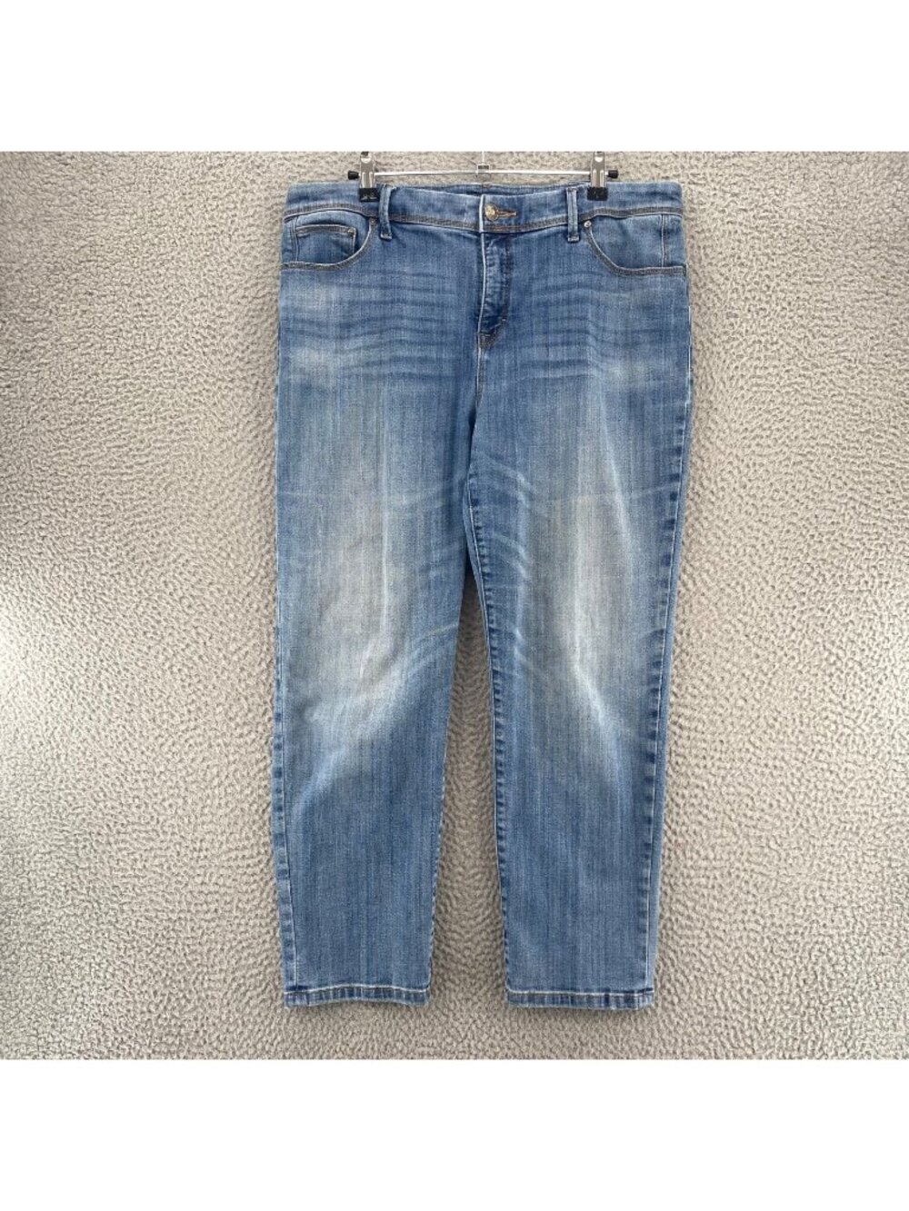 Chicos Jeans Womens 2 US 12 Blue So Slimming Girlfriend Crop Ankle Pants Pocket